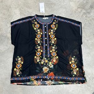 Love Kyla black sheer embroidery to‎ / Size S/A-76